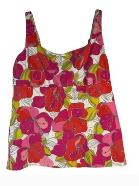 NWOT LANDS END SIZE 16  VIBRANT FLORAL TANKINI TOP